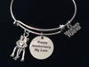 Happy Anniversary Expandable Charm  Bracelet Adjustable Silver Bangle Forever Wife Gift