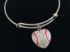 Heart Baseball Team Coaches Gift Expandable Bracelet