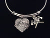 Fireman's Wife Expandable Charm Bracelet Silver Adjustable Bangle Gift Trendy Firefighter 