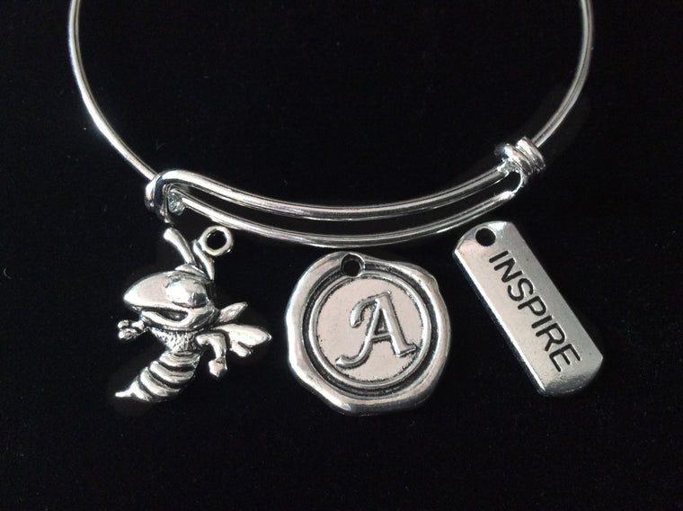 Highland Hornets Inspire Initial Expandable Charm Bracelet Silver Adjustable Gift Trendy