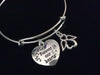 Angel Forever in our Hearts Expandable Charm Bracelet Adjustable Bangle Inspirational Meaningful Memorial Rememberance