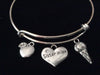 Sister In Law Expandable Charm Bracelet Bangle Adjustable Ice Cream Cone Apple Gift