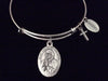 Saint Teresa of Calcutta Expandable Charm Bracelet Silver Adjustable bangle Mother Teresa Medal Catholic Gift
