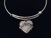 Crystal Pharmacist Heart Expandable Charm Bracelet Silver Adjustable Wire Bangle Hospital Medical Gift Trendy
