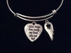 Angel Wings Memorial Expandable Charm Bracelet Silver Adjustable Wire Bangle Bangle Gift