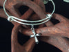 Simple Cross Expandable Charm Bracelet Silver Adjustable Bangle Trendy Gift Communion Confirmation