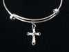 Minimalistic Simple Cross Expandable Charm Bracelet Silver Adjustable Bangle Trendy Gift Communion Confirmation