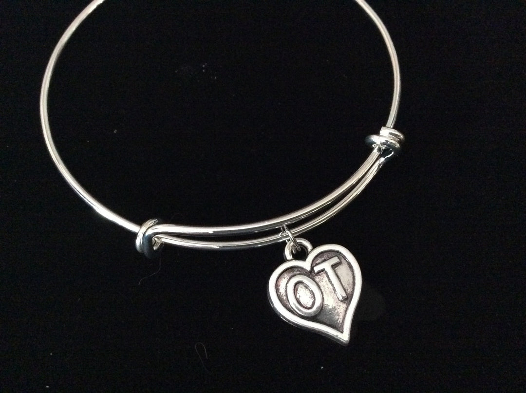 Occupational Therapist Silver Expandable Charm Bracelet Adjustable Bangle Gift OT