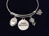 Peace Love Happiness Happy Retirement Expandable Charm Bracelet Silver Adjustable Bangle Gift