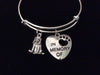 In Memory of Pet Dog Expandable Charm Bracelet Adjustable Silver Bangle Memorial Gift