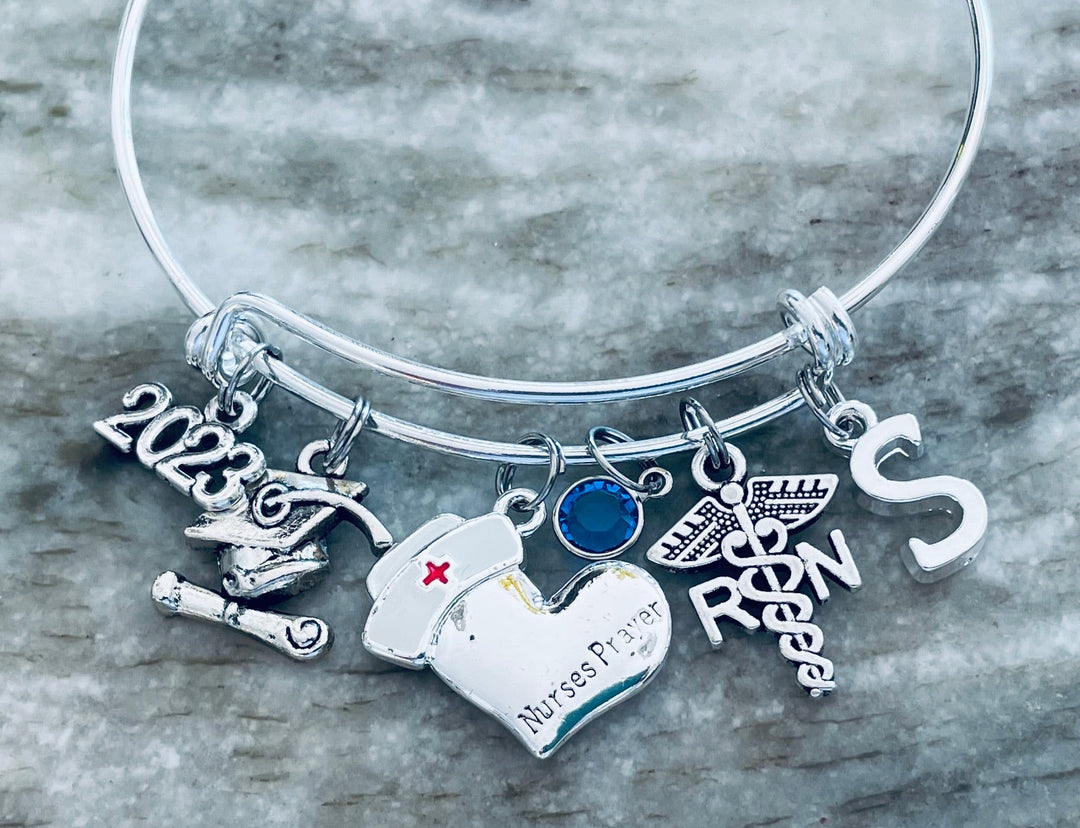 RN graduation Gift Nurses Prayer Charm Bracelet 