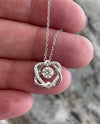 Moissanite Heart Necklace White Gold Necklace