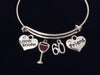 Happy Birthday Friend 60th Expandable Charm Bracelet Silver Adjustable Bangle Gift 