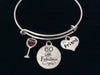 Wine Glass Friend 60 and Fabulous Birthday Expandable Charm Bracelet 60th Sixty Silver Adjustable Bangle Gift