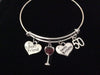 Happy Birthday Best Friend 50th Expandable Charm Bracelet Silver Adjustable Bangle Gift