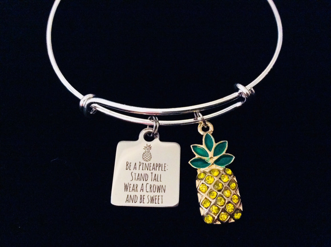 Be A Pineapple Adjustable Bracelet Expandable Bracelet Bangle Inspirational Encouragement Jewelry Graduation Gift