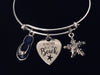 I'd Rather Be At The Beach Expandable Charm Bracelet Adjustable Bracelet Starfish Flip Flop Ocean Nautical Vacation Gift