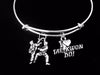 I Love Tae Kwon Do Silver Charm Bracelet Expandable Adjustable Wire Bangle Gift Trendy Martial Arts Karate 