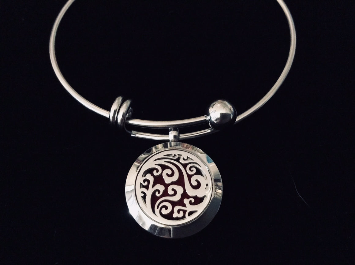 Aromatherapy Jewelry Essential Oil Locket Diffuser Expandable Adjustable Bracelet Stainless Steel Bangle Gift