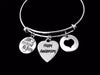 Happy Anniversary Jewelry Adjustable Bracelet Expandable Silver Charm Bangle All We Need is Love Trendy One Size Fits All Wife Gift