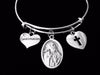 Confirmation Jewelry Saint Peter Adjustable Bracelet Silver Expandable Bangle Medal Catholic Gift