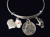 Guardian Angel Nurse Prayer Jewelry Healing Hand Adjustable Bracelet Silver Expandable Charm Bangle One Size Fits All Blessing Pinning Gift
