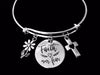 Faith Over Fear Jewelry Expandable Charm Bracelet Silver Adjustable Bangle One Size Fits All Gift Cross Daisy