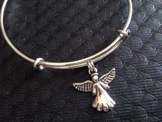 Angel Charm Silver Expandable Charm Bracelet 