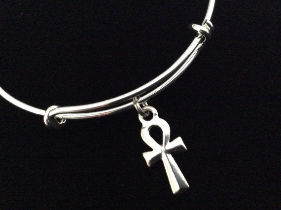 Ankh Charm Expandable Charm Bracelet Adjustable Bangle Gift Key of Life Meaningful