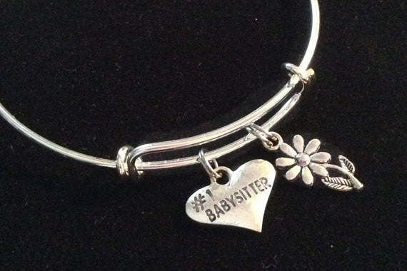 Babysitter #1 Silver Expandable Bracelet Adjustable Wire Bangle