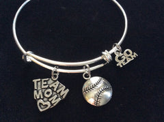 Football Silver-Tone Charm Bangle Bracelet Jewelry Gift for Team Mom