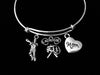 Lacrosse Mom Jewelry Adjustable Bracelet Silver Expandable Wire Bangle One Size Fits All Gift