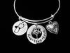 Live Love Heal Nurse Jewelry RN EKG Adjustable Bracelet Silver Expandable Bangle Stethoscope Heartbeat One Size Fits All Gift