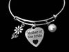 Mother of the Bride Jewelry Adjustable Bracelet Expandable Silver Charm Bangle Wedding One Size Fits All Gift 