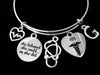 RN Jewelry EKG Nurse She Believed She Could So She Did Adjustable Bracelet Expandable Silver Charm Bangle Stethoscope One Size Fits All Gift