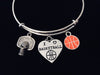 I Love Basketball Jewelry Expandable Silver Charm Bracelet Adjustable Wire Bangle One Size Fits All Gift Trendy Basketball Hoop 