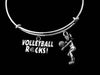 Volleyball Rocks Jewelry Adjustable Bracelet Silver Expandable Bangle Sports Team One Size Fits All Gift