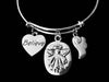 Believe Always With You Guardian Angel Jewelry Silver Expandable Charm Bracelet Adjustable Wire Bangle Angel Wings One Size Fits All Gift
