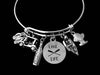 Lake Life Jewelry Adjustable Bracelet Expandable Silver Charm Bangle Golf Cart Flip Flops Fishing One Size Fits All Gift Summer
