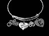 Special Sister Happy 65th Birthday Jewelry Adjustable Bracelet Silver Expandable Charm Bangle One Size Fits All Gift Optional Letter Charm