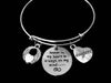 Daughter Forever in My Heart Expandable Charm Bracelet Bangle Silver Adjustable Wire Bangle Angel Wings One Size Fits All Gift Memorial Bereavement 