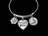 Sponsorship is a Work of Heart Alcoholics Anonymous AA Jewelry Adjustable Charm Bracelet Silver Expandable Bangle One Size Fits All Sponsor Gift Recovery