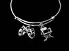Drama Play Director Actor 3D Charms Silver Plated Expandable Bracelet Adjustable Bangle One Size Fits All