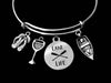 Lake Life Jewelry Adjustable Bracelet Expandable Silver Charm Bangle Flip Flops One Size Fits All Gift Summer Fun