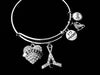 I love Hockey Jewelry Expandable Charm Bracelet Adjustable Wire Bangle Sports One Size Fits All Gift Unique Trendy Coach Team