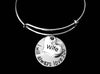 Wife I will Always Love You Expandable Charm Bracelet Adjustable Silver Bangle Gift