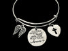 I Will Hold You in My Heart Until I can Hold You in Heaven Expandable Charm Bracelet Adjustable Silver Bangle One Size Fits All Gift Angel Wings Memorial Jewelry Bereavement Gift