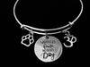 Namaste Home with My Dog Expandable Charm Bracelet Adjustable Silver Wire Bangle Paw Print Om Yoga Inspired Jewelry One Size Fits All Gift