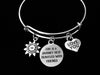 Life is a Journey Best Traveled With Friends Expandable Charm Bracelet Silver Adjustable Silver Wire Bangle Gift