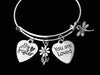 Big Sister Jewelry You are Loved Expandable Silver Charm Bracelet Adjustable Bangle One Size Fits All Gift Daisy Dragonfly